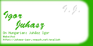 igor juhasz business card